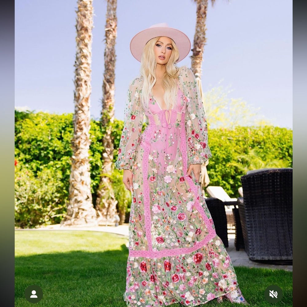 For love and lemons Luna maxi dress NWT XXS Seen on Paris Hilton at Coachella!